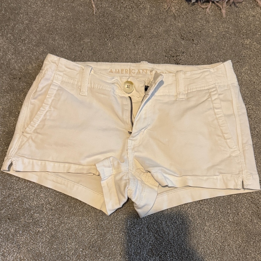 American Eagle Outfitters Women's Beige High Waist Shorts
